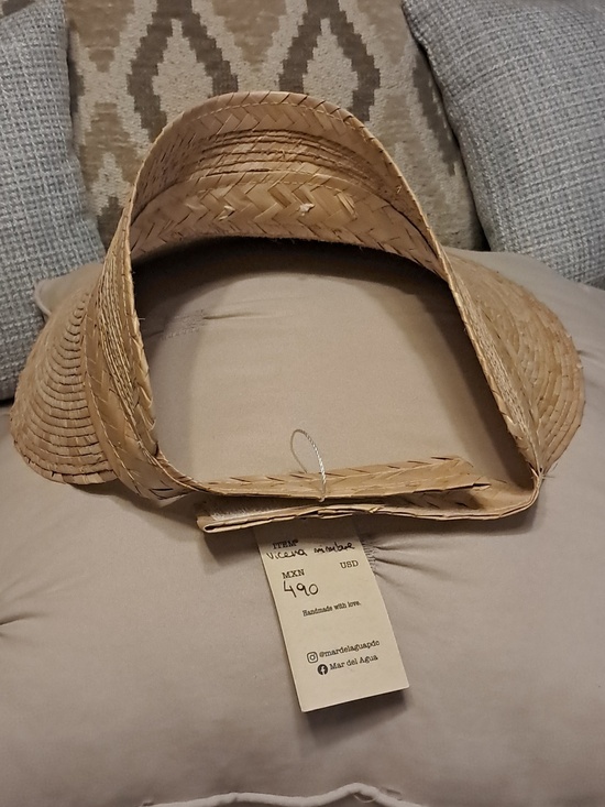 Mar del Aqua Natural Straw Sun Visor Hat Poolside Beach Cruise Resortwear Vacay main image 7